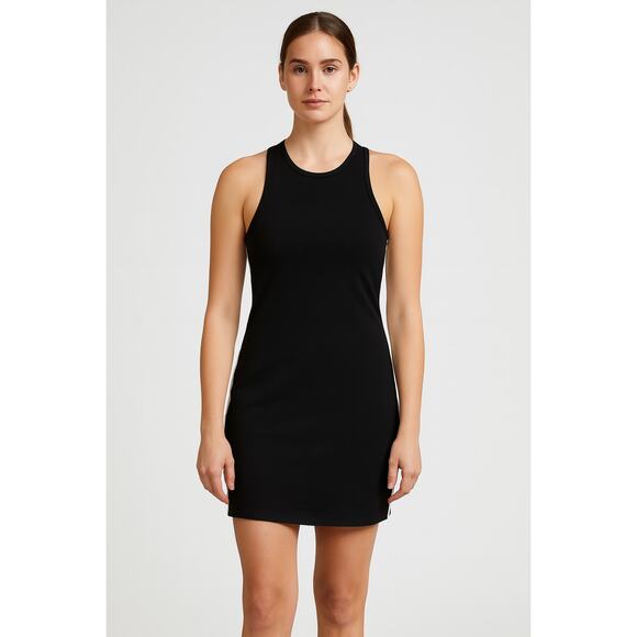 Urban Outfitters Black Ponte Bodycon Mini Dress - Side Stripe Size Large - Picture 1 of 6